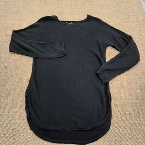 Eileen Fisher 100% Merino Wool Black‎ Boat neck Sweater Size PS